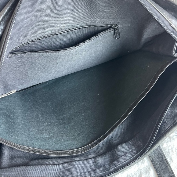 Heritage Expandable Portfolio Computer Black Cowhide Leather Bag #12215B - Picture 6 of 13